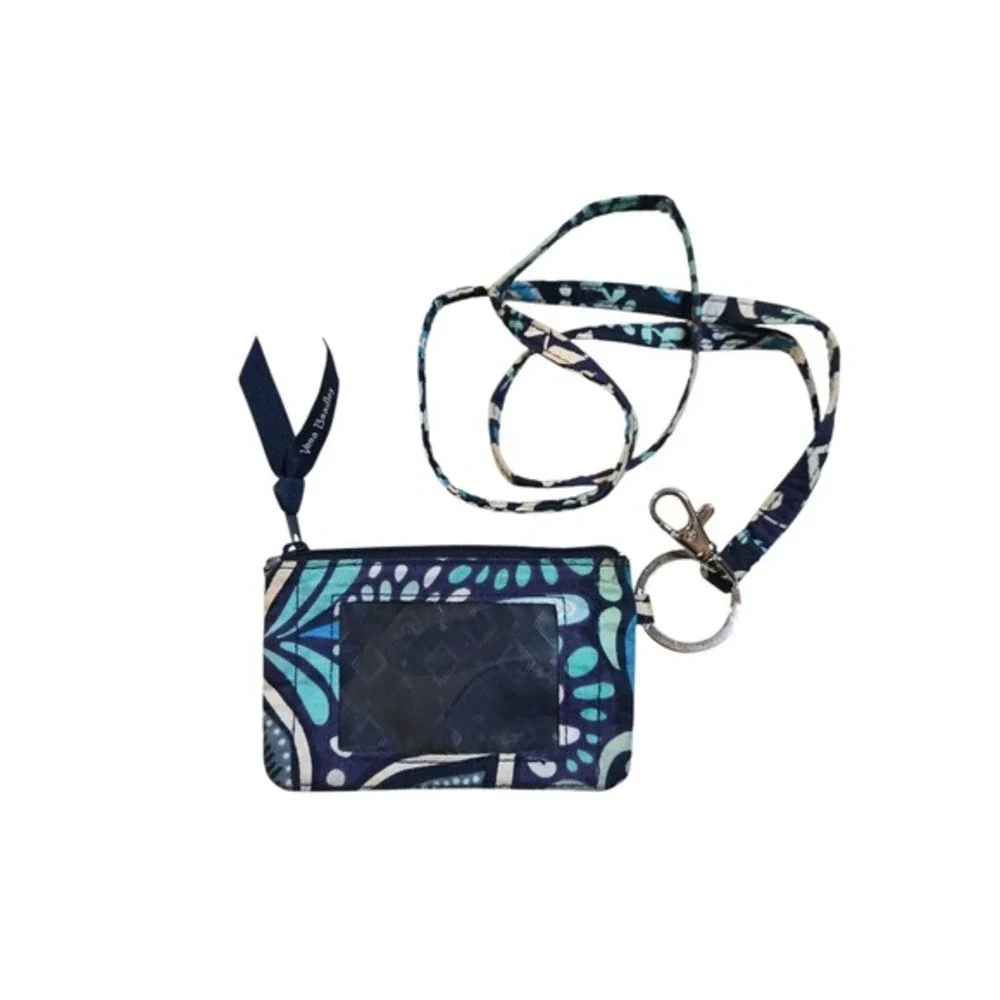 Vera Bradley RFID Wallet Crossbody Blue Island Medallion‎